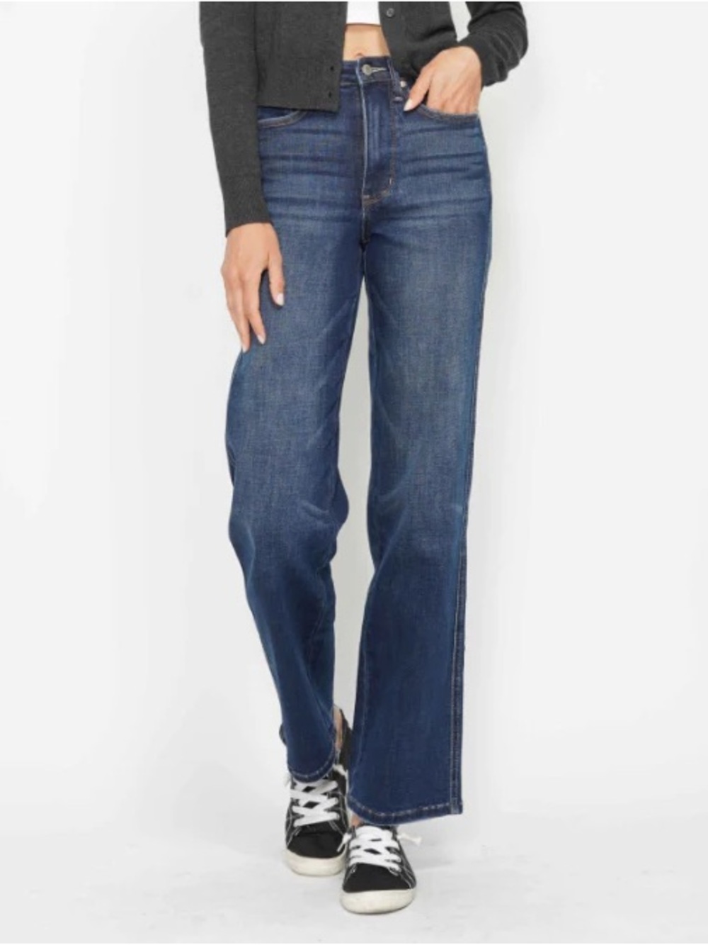 Judy Blue High Rise Dark Wash Tummy Control Classic Straight Leg Stretch Jeans